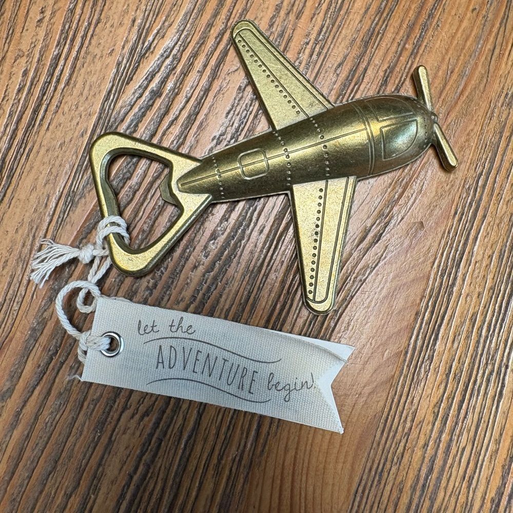 Kate Aspen Gold Airplane Bottle Opener - Picture 9 of 11